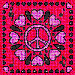 pink black peace sign centered valentine with hearts