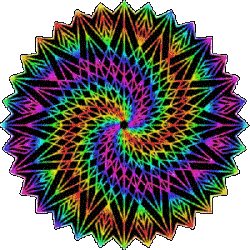 star shaped psychedelic rainbow spins