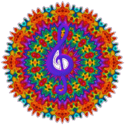 psychedelic star with treble clef center