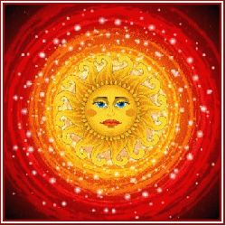 sun center with circular pulsating brightness