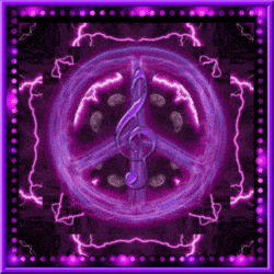 purple electric music peace sign