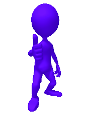 purple figure giving thumbs up