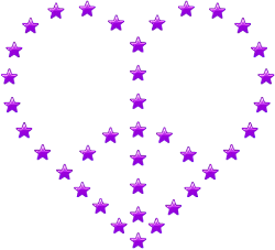 purple stars peace love symbol