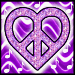 purple valentine peace heart with notes