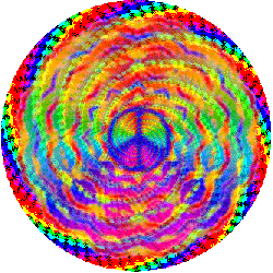 double pattern spinning rainbow peace sign