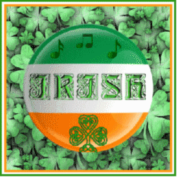 irish flag with shamrock badge