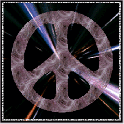 swirly mauve peace sign with shooting color