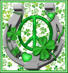 lucky irish horseshoe with spinning peace sign