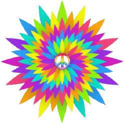 spinning colors peace sign