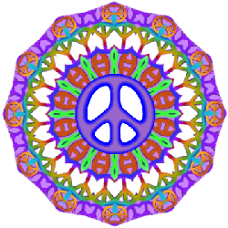 springtime colors peace sign with purple center