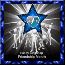 friendship month, excited figures jumping, star