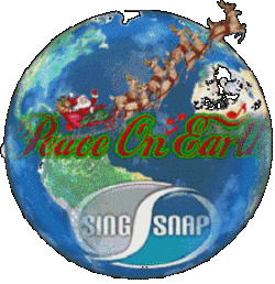 peace on earth globe with santa flying in sled