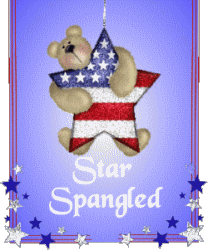 teddy bear holding patriotic star