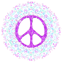 swirly pastels peace sign, pink, purple, teale