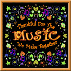 colorful hearts, music notes, surround text, thankful for the music we make together