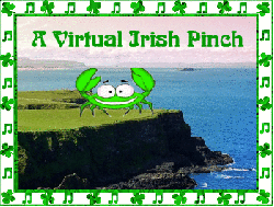 large animated green crab on cliffs of Ireland