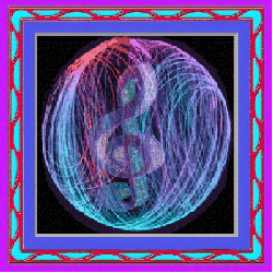 string transparent ball with treble clef inside